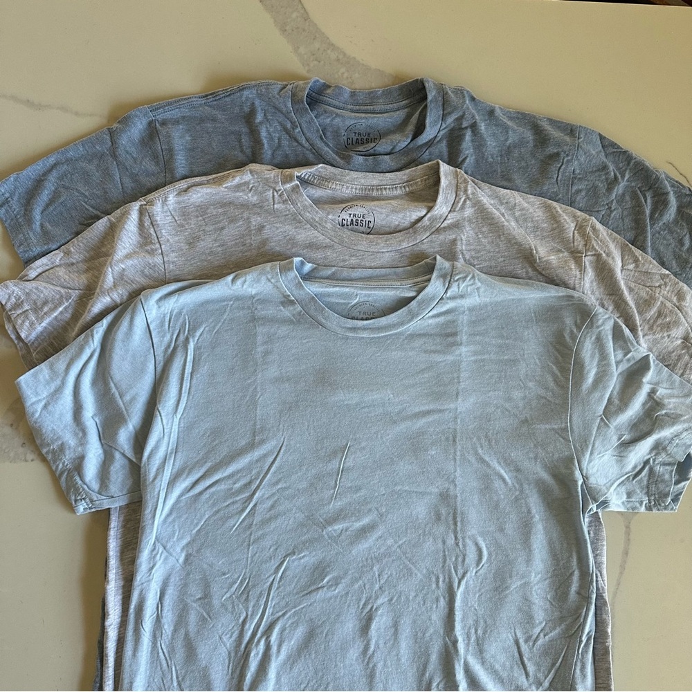Classic True Classic Crewneck T-Shirt - Light Blue, Gray & Blue (3-Pack)